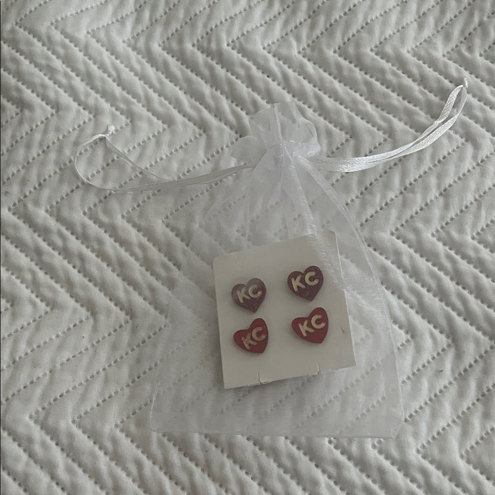 Kansas City heart earrings- perfect for Taylor swift and Travis fans